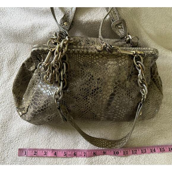 Elliot Lucca Leather embossed snake skin shoulder crossbody GypsyGoth Y2K - Picture 11 of 16